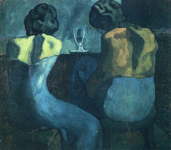 Pablo Picasso Oil Painting Two Women Sitting At A Bar
